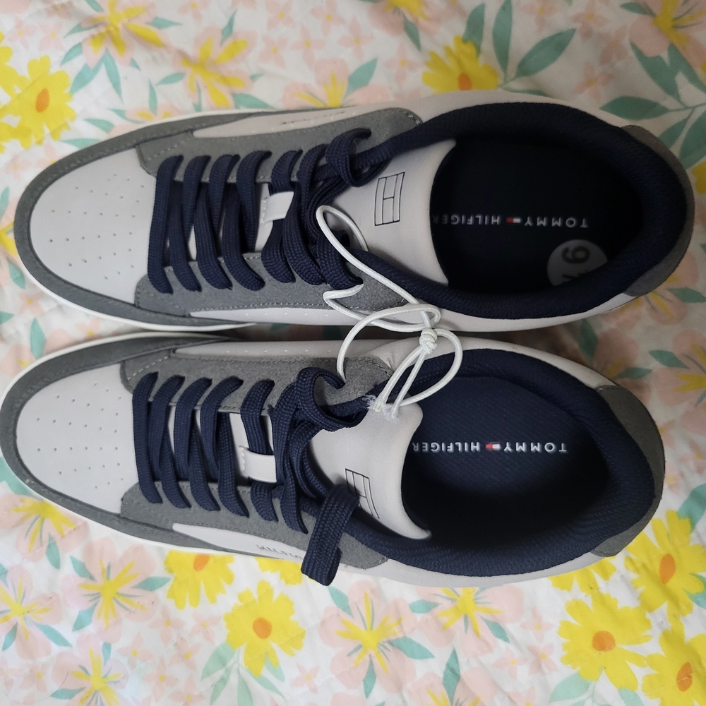 Tommy Hilfiger Gray and White Casual Sneakers